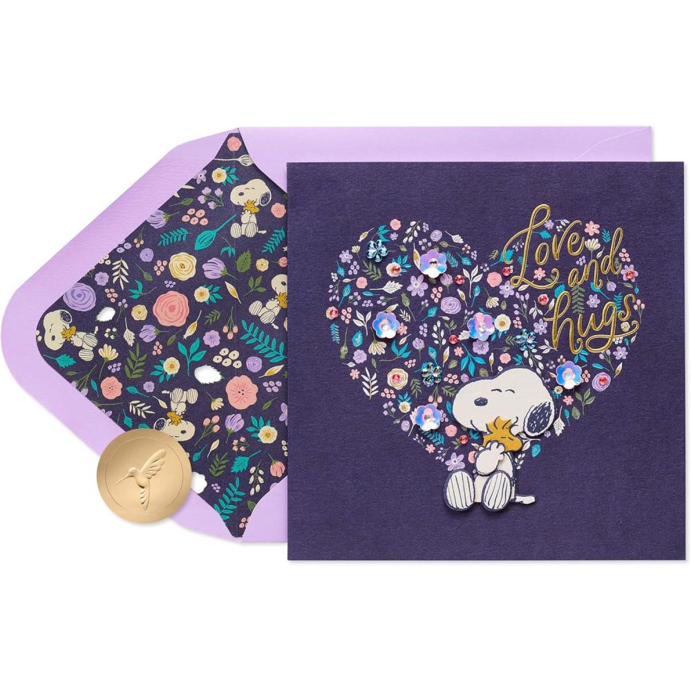 imagePapyrus Disney Mothers Day Card Love and SmilesFSC Snoopy and Floral Heart