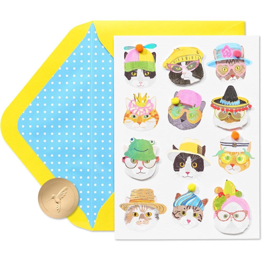 imagePapyrus Judith Leiber Blank Card for Her Gemmed PoodleFSC Cats with Glasses