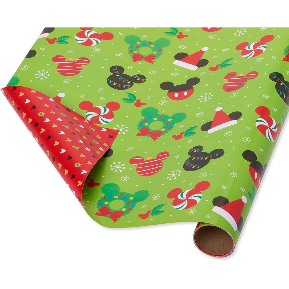 imagePapyrus Reversible Christmas Wrapping Paper Mickey Mouse 1 Roll 30 in x 12 ftReversible Mickey