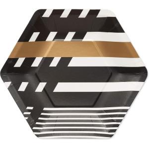 Papyrus Banner, Black & Gold Rush (1-Count)(Black & Gold Rush Dessert Plates)