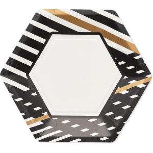 Papyrus Banner, Black & Gold Rush (1-Count)(Black & Gold Rush Dinner Plates)