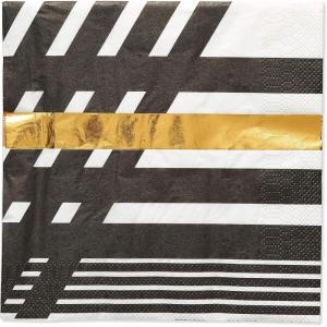 Papyrus Banner, Black & Gold Rush (1-Count)(Black and Gold Rush Napkins)
