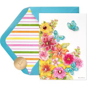 Papyrus Blank Card – Designed by Bella Pilar (Wildflowers)(Thinking of You Card)
