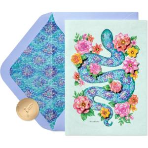 Papyrus Blank Card for Her – Designed by Bella Pilar (Snake & Flowers)(Snake & Flowers)