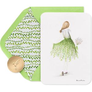Papyrus Blank Cards with Envelopes – Designed by Bella Pilar and In Partnership with BCRF, Floral Girl (12-Count)