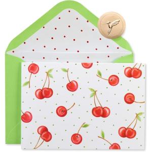 Papyrus Blank Cards with Envelopes, Blossoms (12-Count)(Cherries)