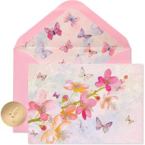 Papyrus Blank Cards with Envelopes, Blossoms (12-Count)(Scattered Blossoms)