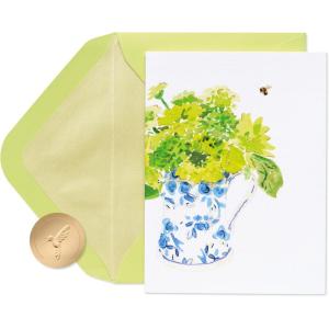 Papyrus Blank Pop-Up Card for Birthdays, Thinking of You and All Occasions (Tropical)(FSC Pitcher of Flowers)