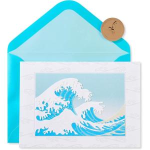 Papyrus Blank Pop-Up Card for Birthdays, Thinking of You and All Occasions (Under the Sea)(Hokusai Wave)