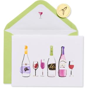 Papyrus Blank Pop-Up Card for Weddings, Engagement, Anniversary and all Occasions (Champagne Toast)(Wine Bottles)