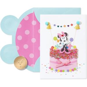 Papyrus Disney Birthday Card for Her (Celebrate Your Wonderful Self)(FSC Minnie on Cake with Candie)