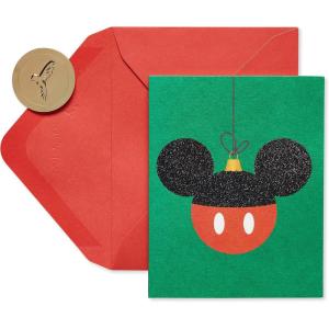 Papyrus Disney Christmas Cards Boxed with Envelopes, Happiest and Merriest, Mickey Mouse Ornament (20-Count)(Mickey Mouse Holiday Ornament)