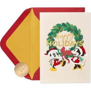 Papyrus Disney Christmas Cards Boxed with Envelopes, Happiest and Merriest, Mickey Mouse Ornament (20-Count)(Mickey and Minnie Mouse)