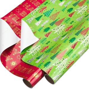 Papyrus Disney Christmas Wrapping Paper Rolls for Kids, Mickey Mouse and Christmas Decorations (2 Rolls, 60 sq. ft.)(Holiday Sparkle)