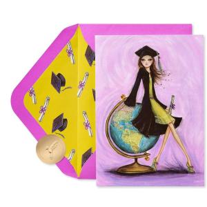 Papyrus Hello Kitty Graduation Card (Happy Happy Graduation)(Look Out World)