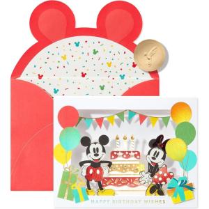 Papyrus Mickey and Minnie Mouse Birthday Card (As Wonderful As You)(Mickey and Minnie Shadowbox)
