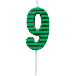 Papyrus Number 8 Birthday Candle, Green Stripes (1-Count)(9)