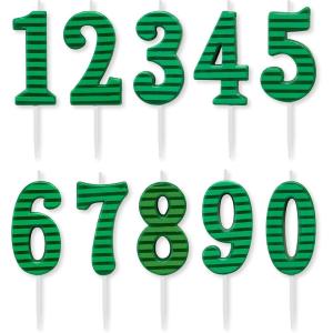 Papyrus Number 8 Birthday Candle, Green Stripes (1-Count)(Green Stripes- Candles Pack)