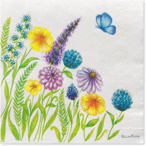 Papyrus Paper Dessert Plates – Designed by Bella Pilar, Cocktails & Tassels (8-Count)(Wildflowers & Butterflies – Beverage Napkins)