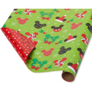 Papyrus Reversible Christmas Wrapping Paper, Mickey Mouse (1 Roll, 30 in. x 12 ft.)(Reversible Mickey)