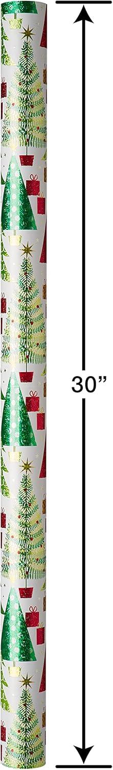 imagePapyrus Wrapping Paper Set for Christmas Hanukkah and All Holidays Glitz and Glam 2 Rolls 40 sq ft 3 Bows 1 Ribbon 3 Tags 12 LabelsChristmas Trees and Candy Canes