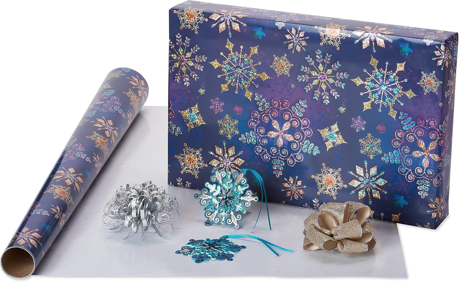 imagePapyrus Wrapping Paper Set for Christmas Hanukkah and All Holidays Glitz and Glam 2 Rolls 40 sq ft 3 Bows 1 Ribbon 3 Tags 12 LabelsHoliday Glitz and Glam Ensemble