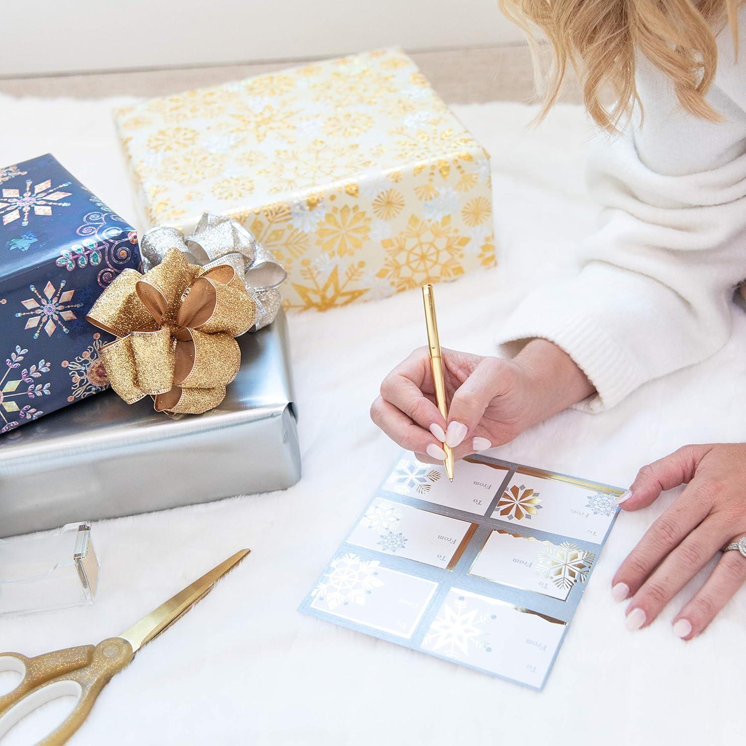 imagePapyrus Wrapping Paper Set for Christmas Hanukkah and All Holidays Glitz and Glam 2 Rolls 40 sq ft 3 Bows 1 Ribbon 3 Tags 12 LabelsHoliday Glitz and Glam Ensemble