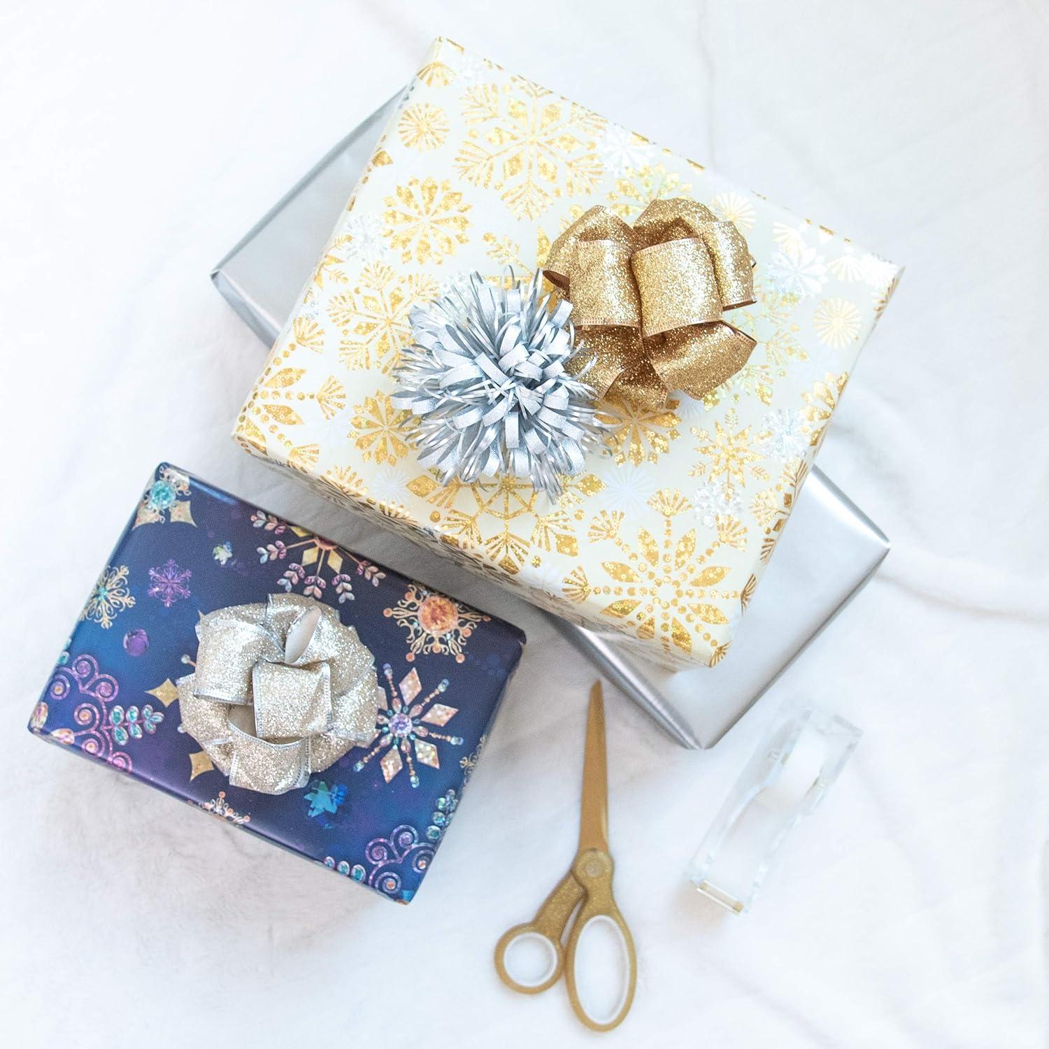 imagePapyrus Wrapping Paper Set for Christmas Hanukkah and All Holidays Glitz and Glam 2 Rolls 40 sq ft 3 Bows 1 Ribbon 3 Tags 12 LabelsHoliday Glitz and Glam Ensemble