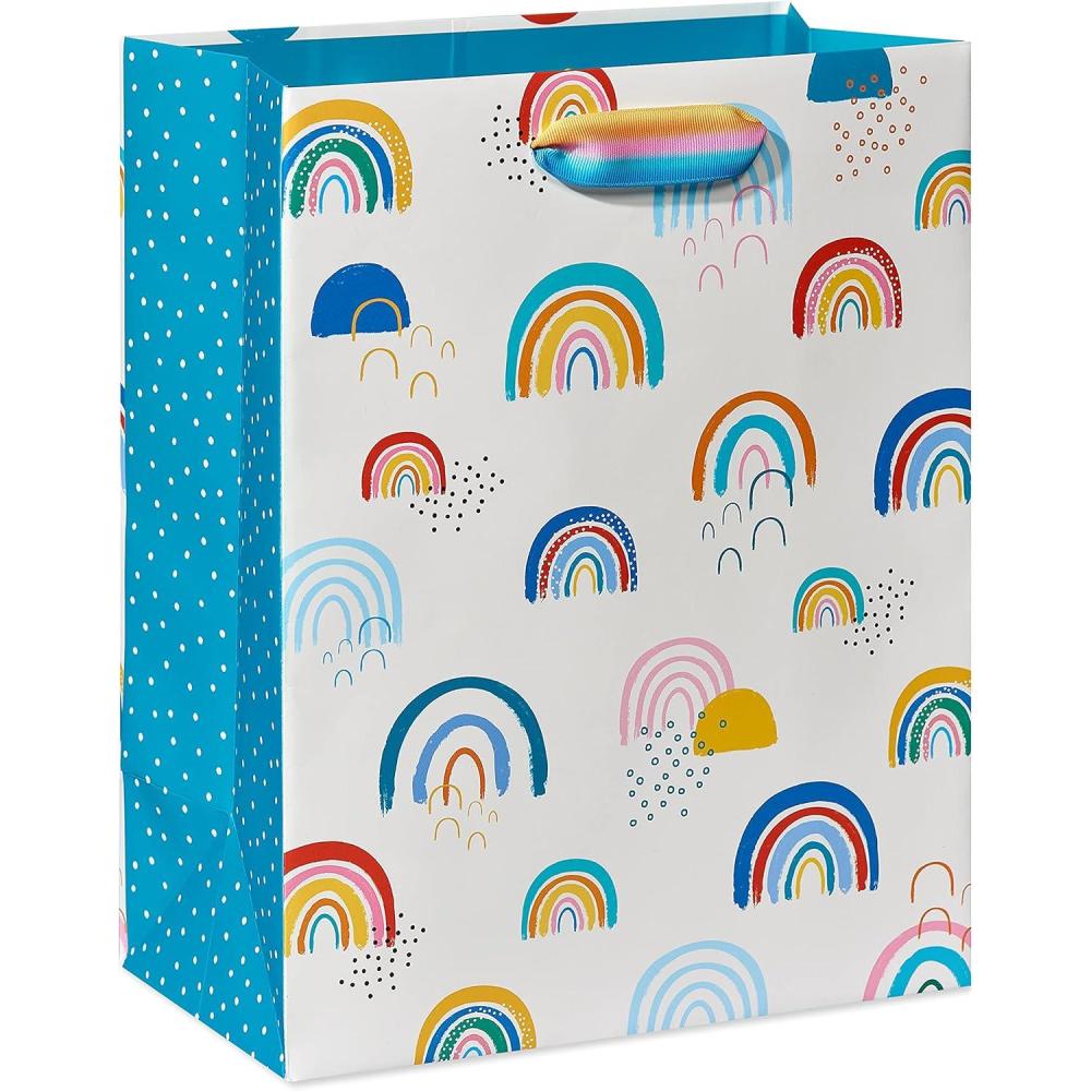 imagePapyrus 13quot Large Gift Bag Tropical for Birthdays Weddings Bridal Showers Baby Showers and All Occasions 1 BagRainbows