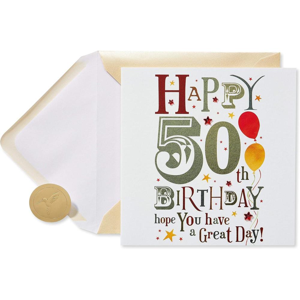 imagePapyrus 50th Birthday Card New BeginningsGreat Day