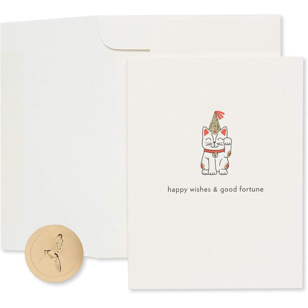 imagePapyrus Birthday Cards Cat and Cake 2CountFortune Cat