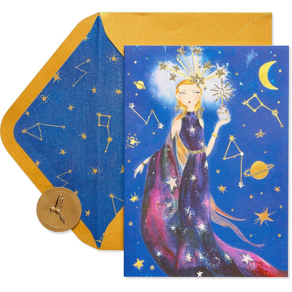imagePapyrus Birthday Cards for Her Celestial and Cake 2CountExquisite Birthday