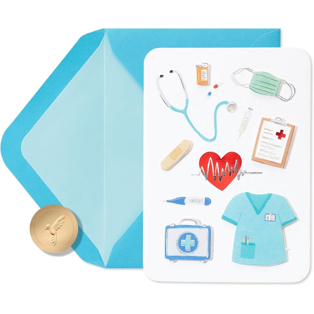 imagePapyrus Blank Appreciation Card Doctor Nurse Medical IconsFSC Medical Icons