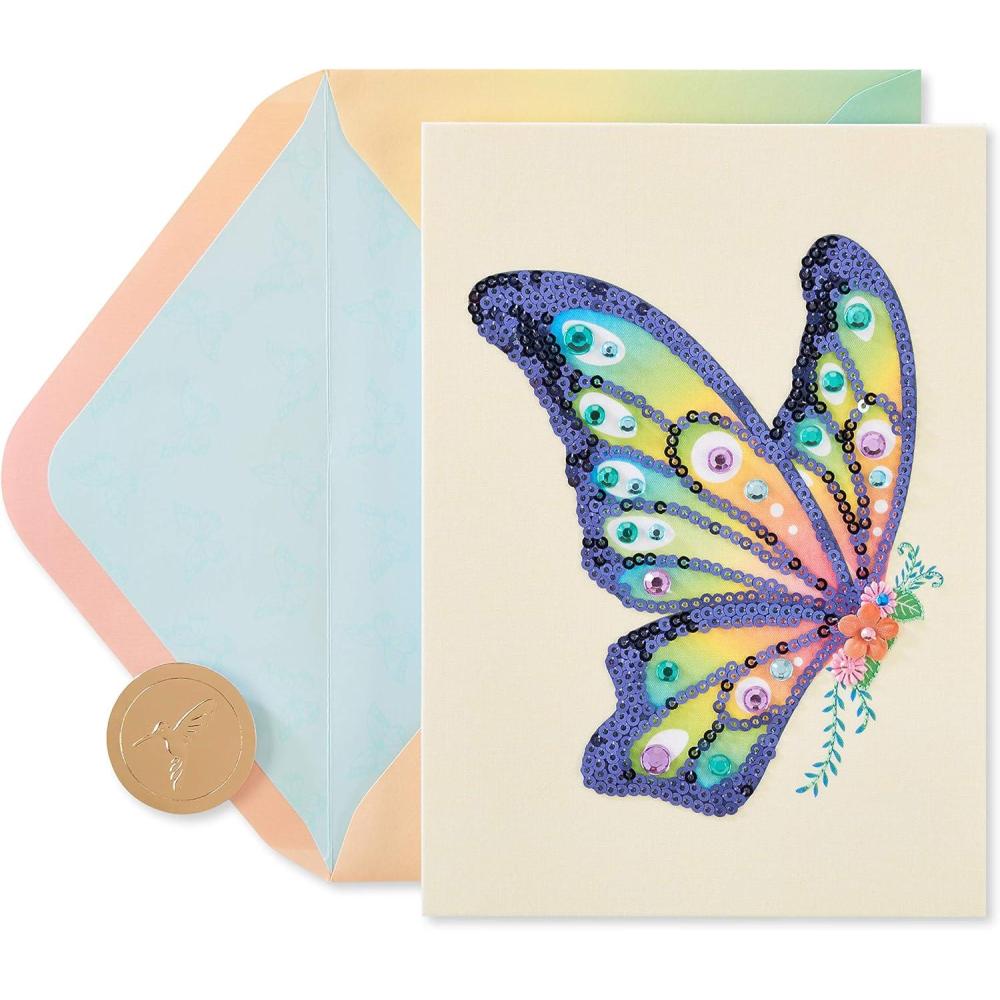 imagePapyrus Blank Card Sequin ButterflySequin Butterfly