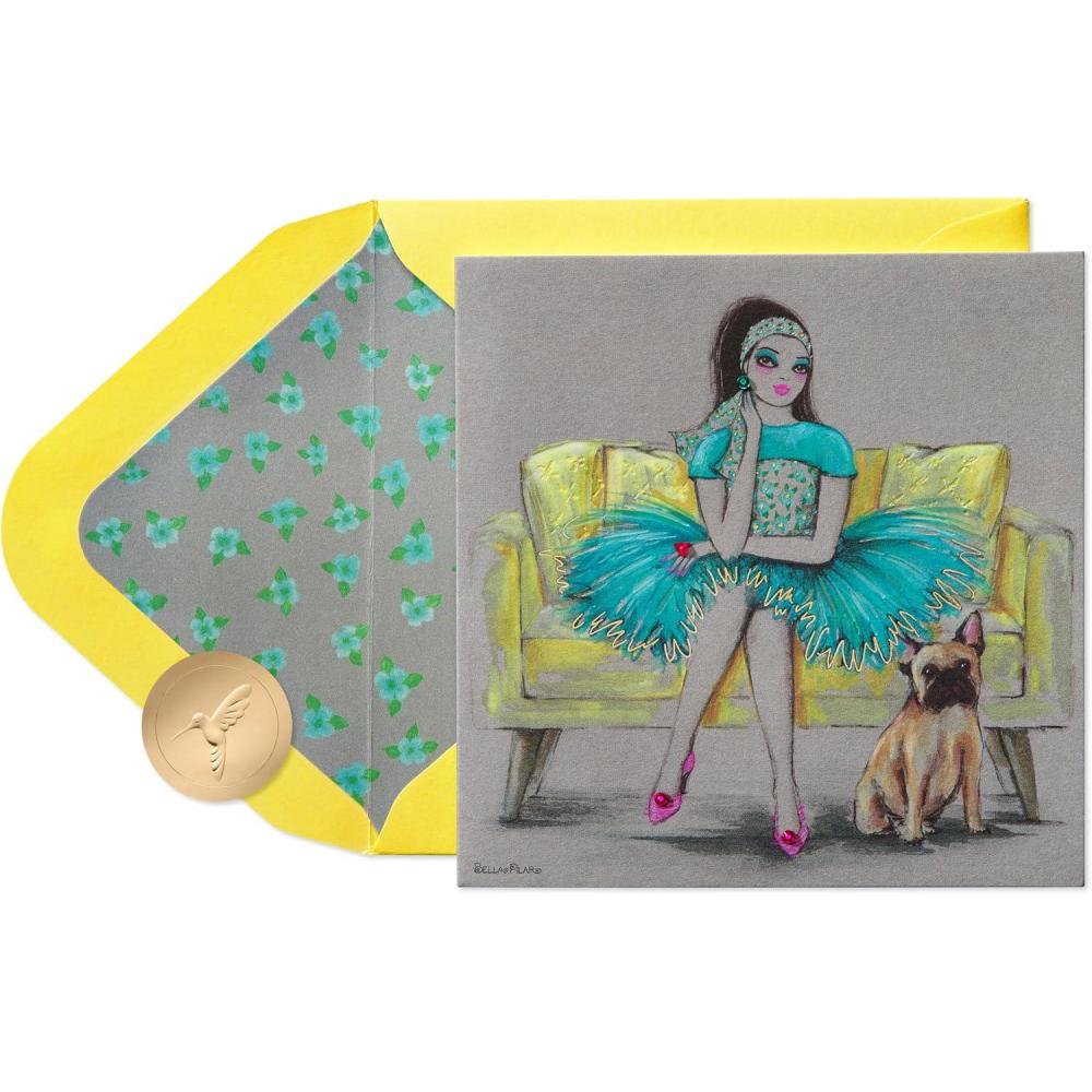 imagePapyrus Blank Card for Her  Designed by Bella Pilar Girl ampamp French BulldogGirl  French Bulldog