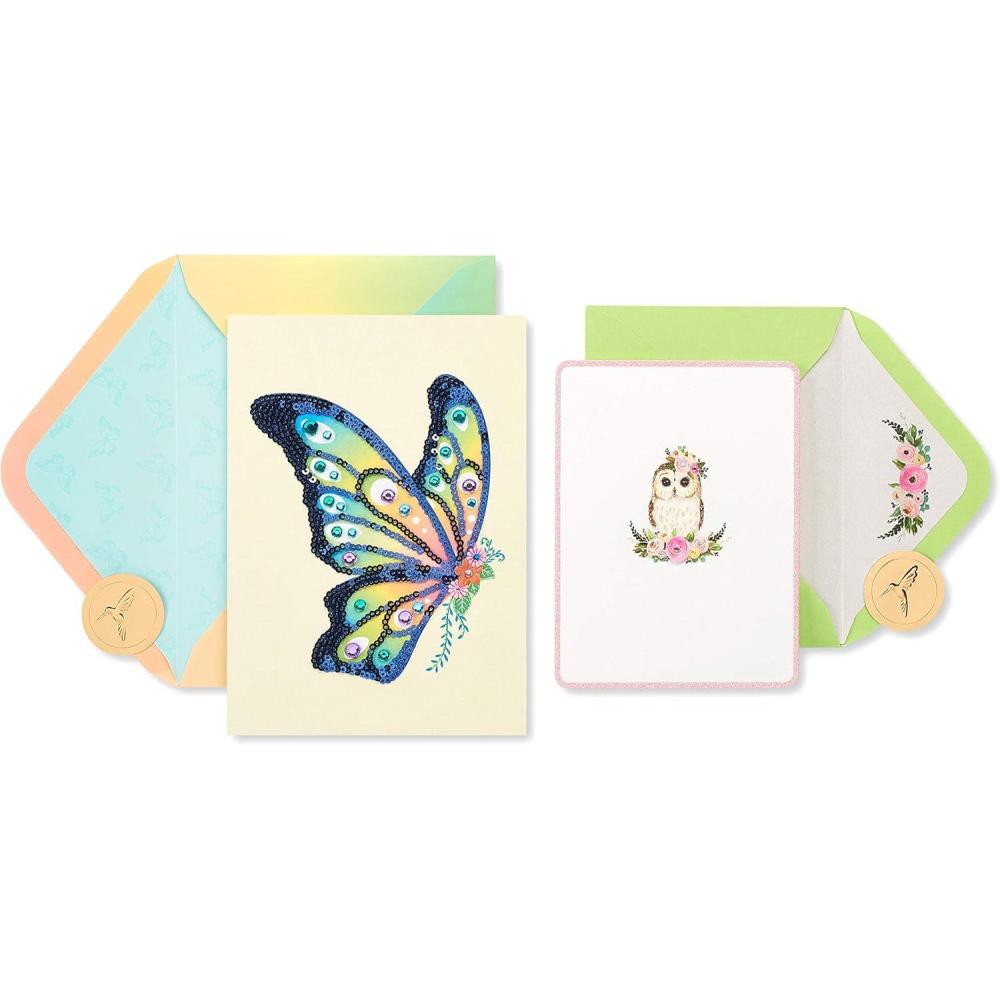 imagePapyrus Blank Cards with Envelopes Butterfly and Owl 2CountButterfly and Owl