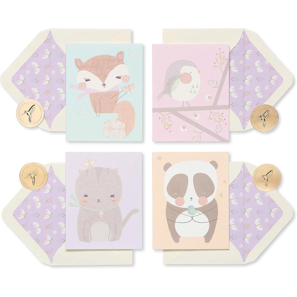 imagePapyrus Blank Cards with Envelopes Owls and Birds 20CountPlayful Critters