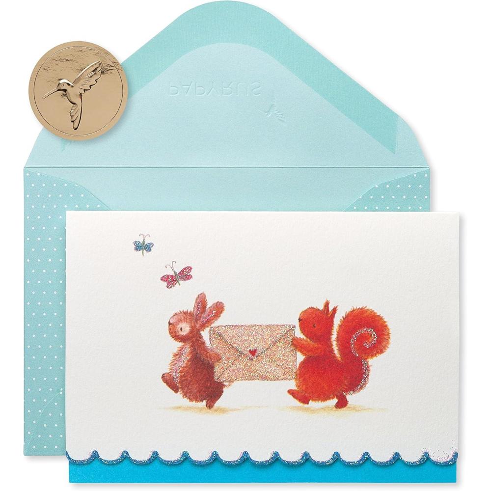 imagePapyrus Blank Cards with Envelopes Owls and Birds 20Countblue  red