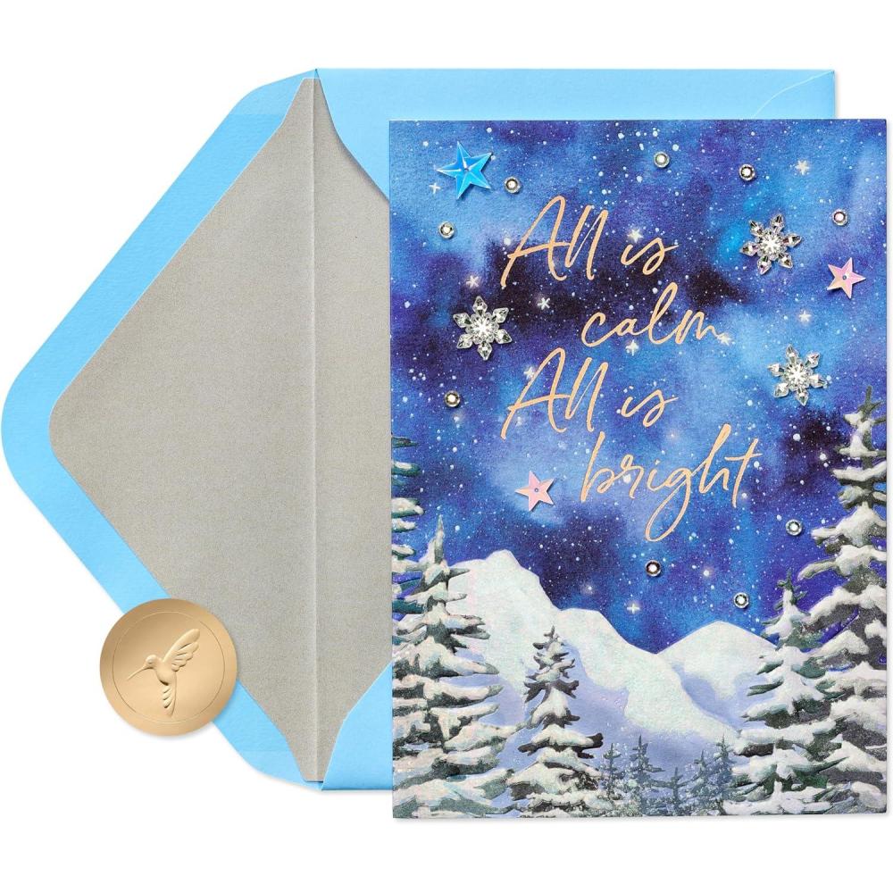 imagePapyrus Christmas Card Cherish and RememberFSC All is Calm