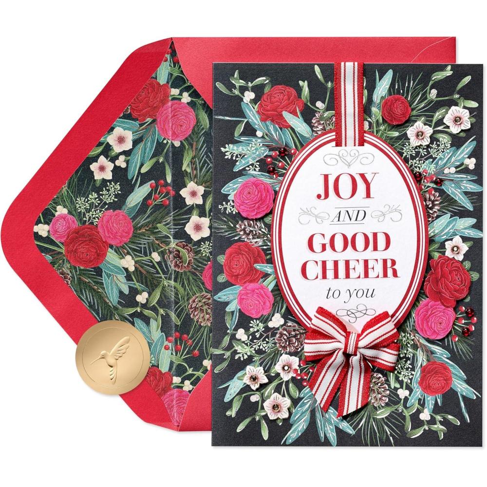 imagePapyrus Christmas Card Cherish and RememberFSC Ranunculus Wreath