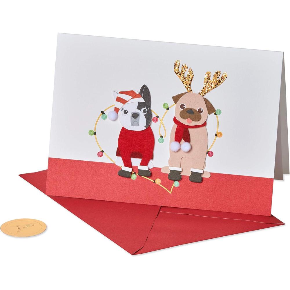imagePapyrus Disney Christmas Card Mickey and Minnie Mouse Very Merry ChristmasChristmas Dogs