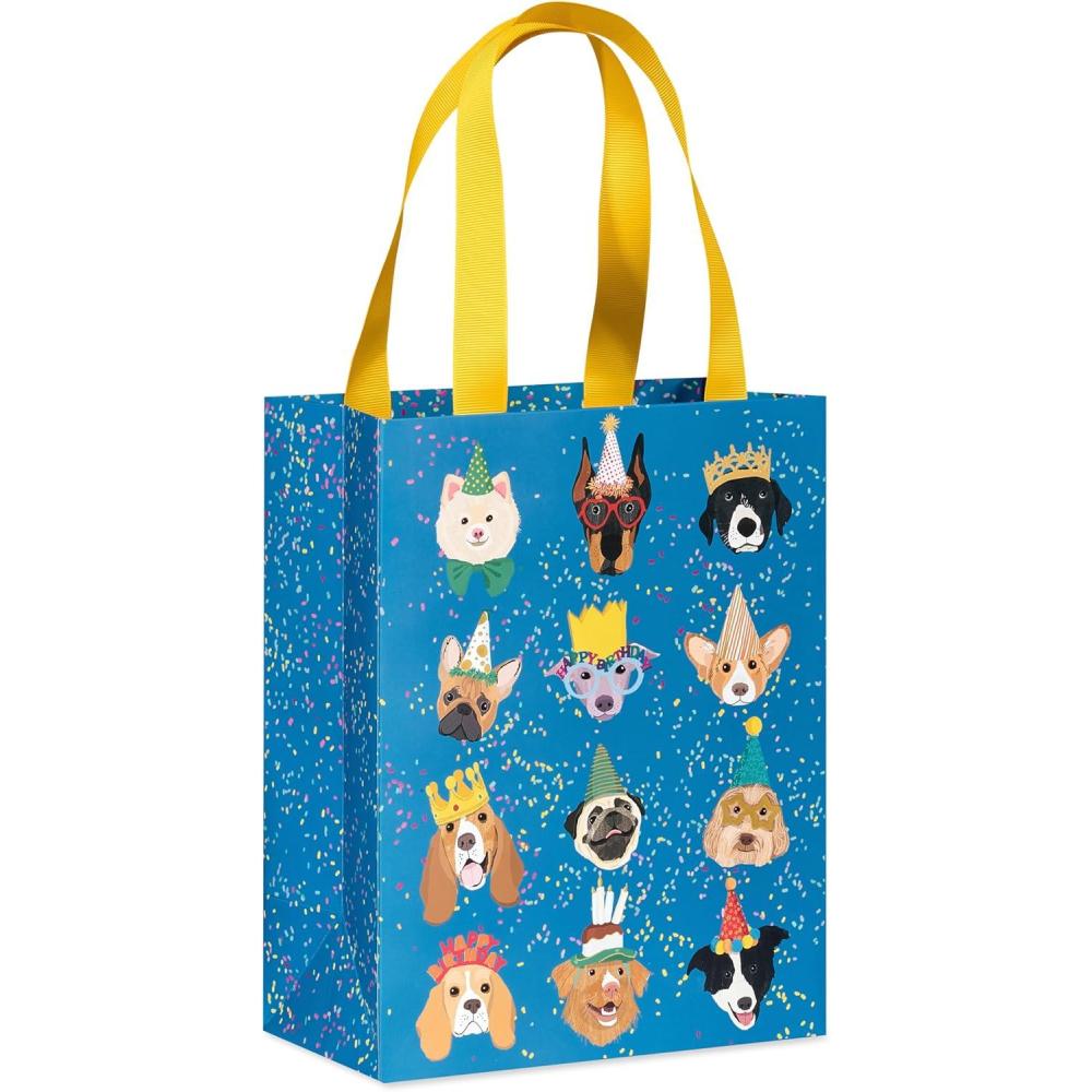 imagePapyrus Gift Bags with Tissue Paper Cake and Balloon for Birthdays Weddings Bridal Showers Baby Showers and All Occasions 2 Bags 1 Large 13quot 1 Medium 9quot 4SheetsBirthday Dogs