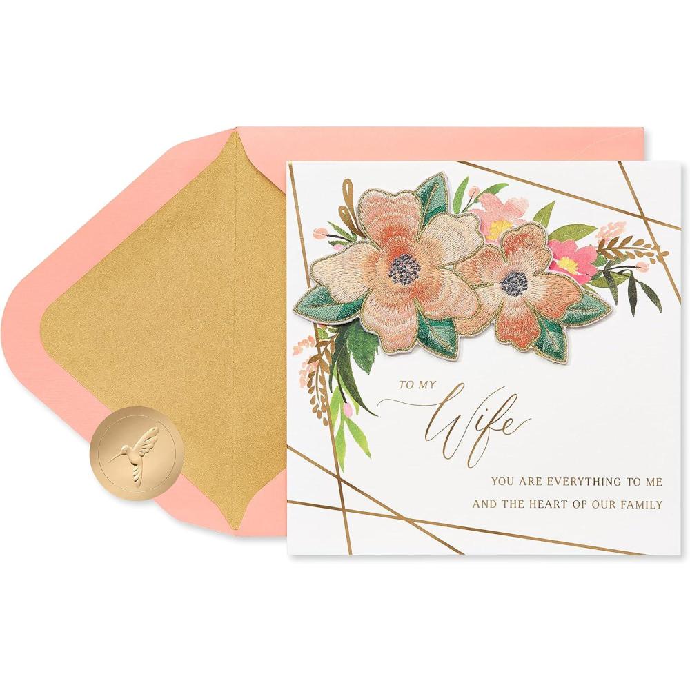 imagePapyrus Mothers Day Card for Wife from Husband Our Lives Wouldnt Be CompleteFSC Floral Applique