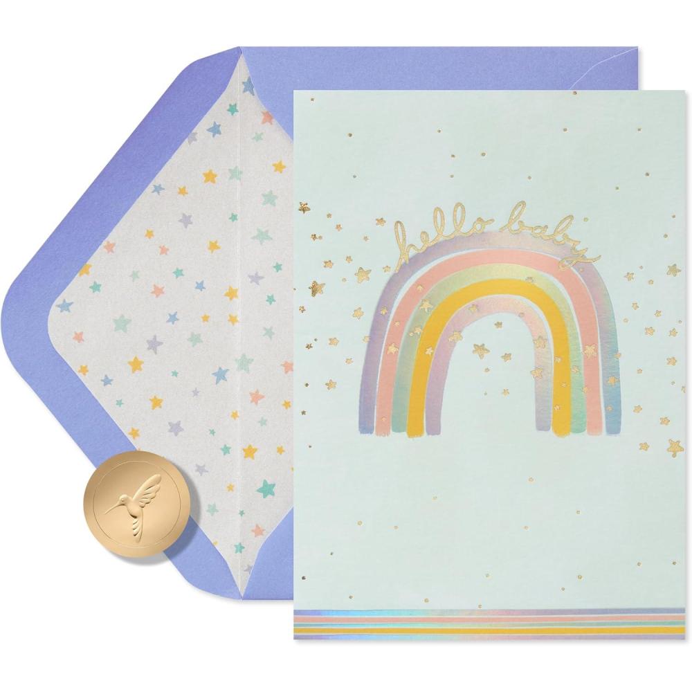 imagePapyrus New Baby Card Magical MomentFSC Whimsical Rainbow