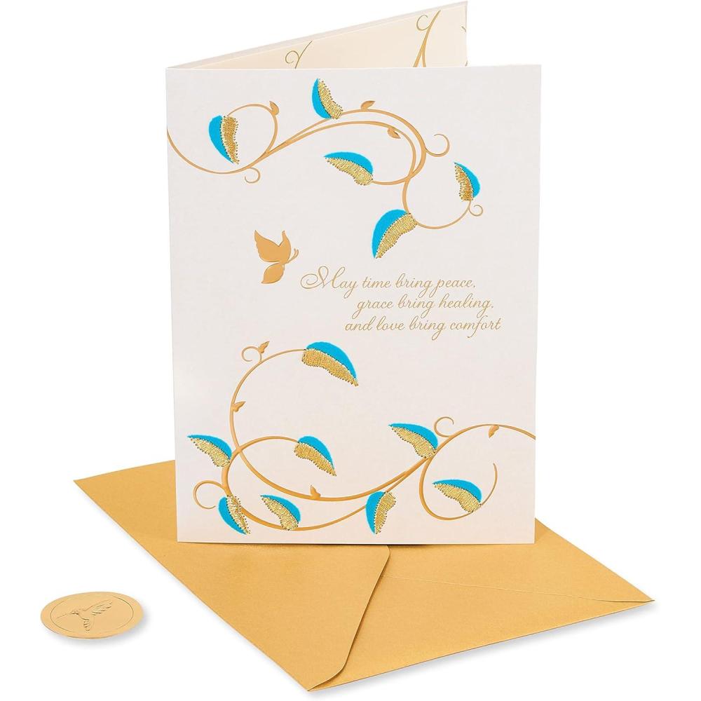 imagePapyrus Sympathy Card Wishing You Comfort and PeaceTeal and Gold