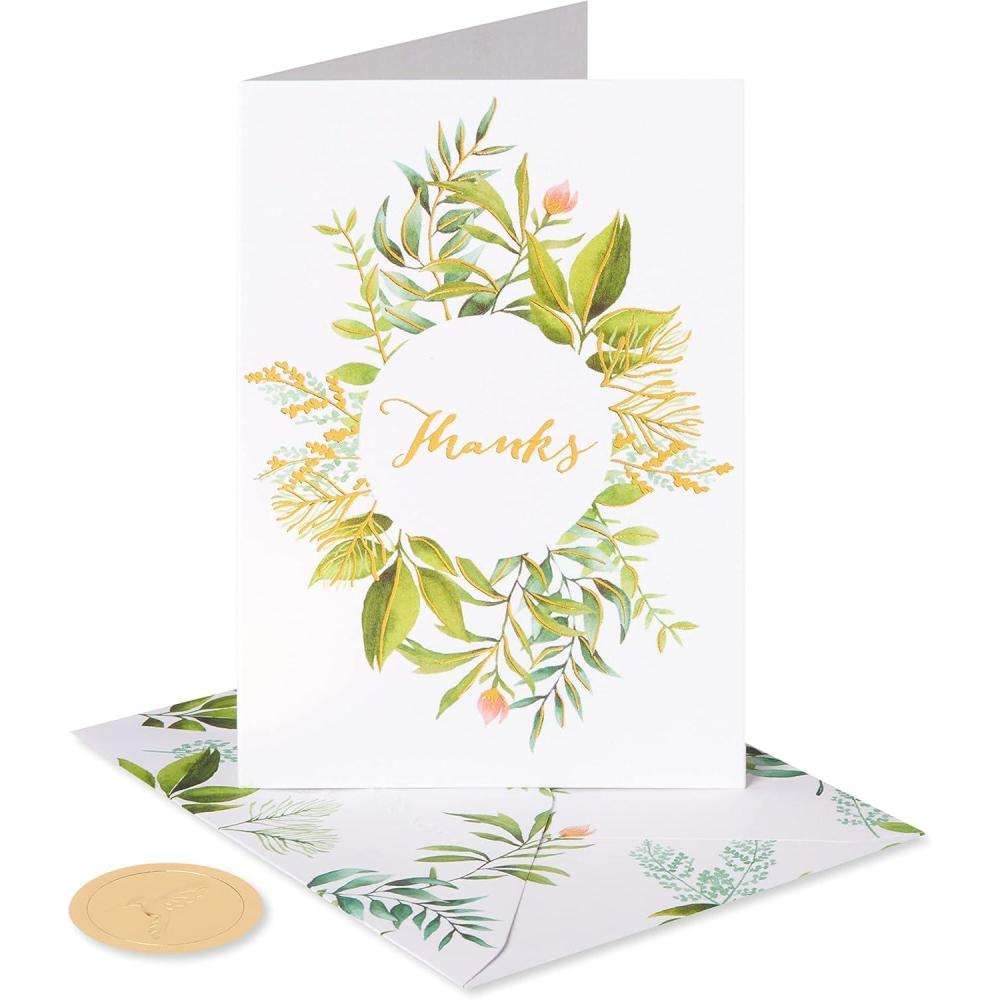 imagePapyrus Thank You Cards with Envelopes Branches 20CountSimple Leaf