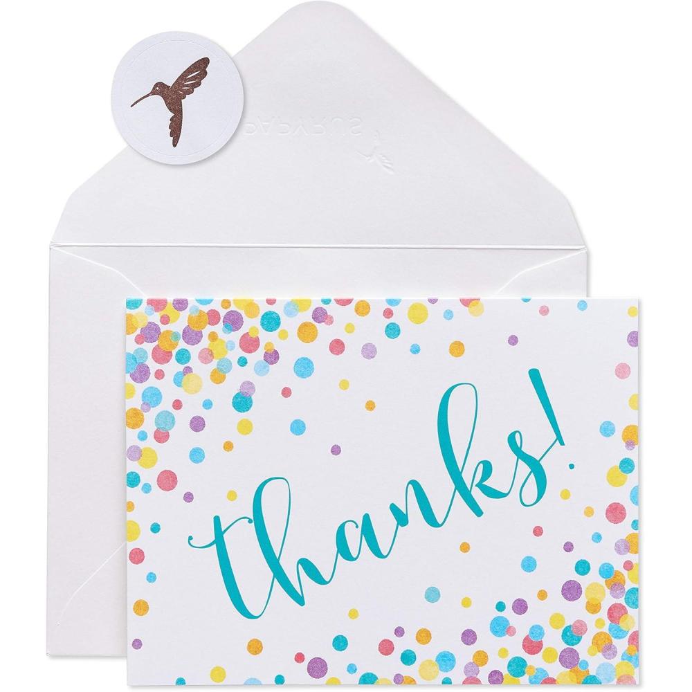 imagePapyrus Thank You Cards with Envelopes Merci 14CountConfetti