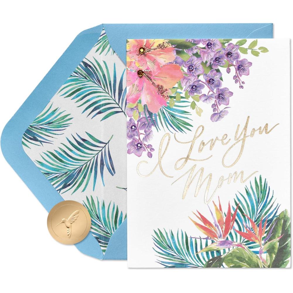 imagePapyrus Valentines Day Card for Dad Happy Valentines DayFSC TROPICAL FLORAL MOM