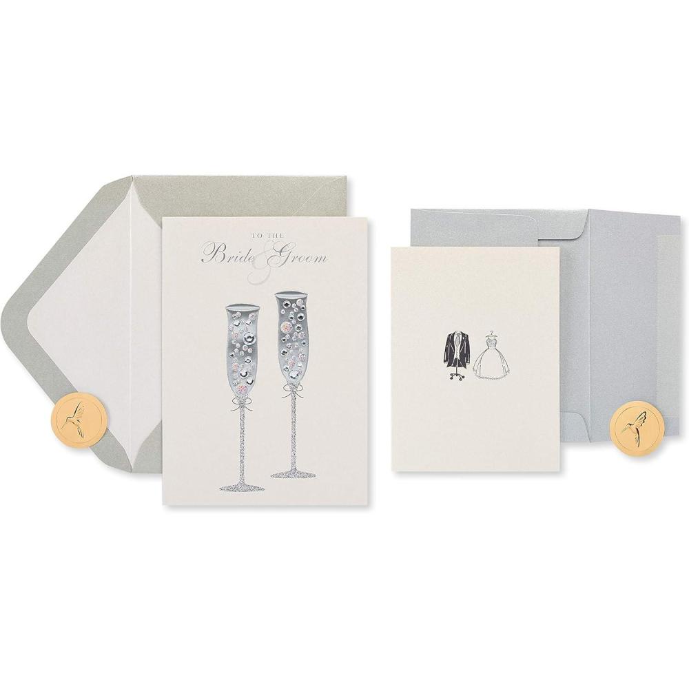imagePapyrus Wedding Cards Congratulations Toast 2CountOutfits and Champagne