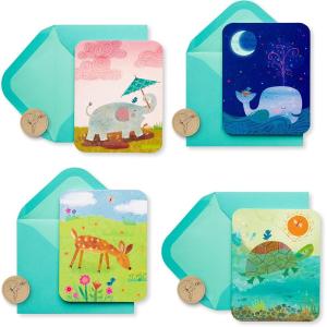 Papyrus 14-Count Blank Cards with Envelopes (Celestial Owl)(Flower  Moon  Sun and Rain)